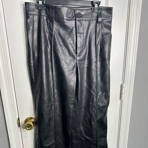 Black Faux leather Pants